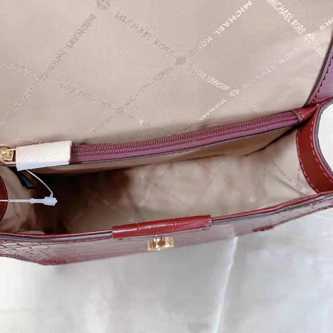 Michael Kors 35F1G6SS1E Sonia Small Shldr Crossbody Bag In Merlot Michael Kors 35F1G6SS1E Sonia Small Shldr Crossbody Bag In Merlot